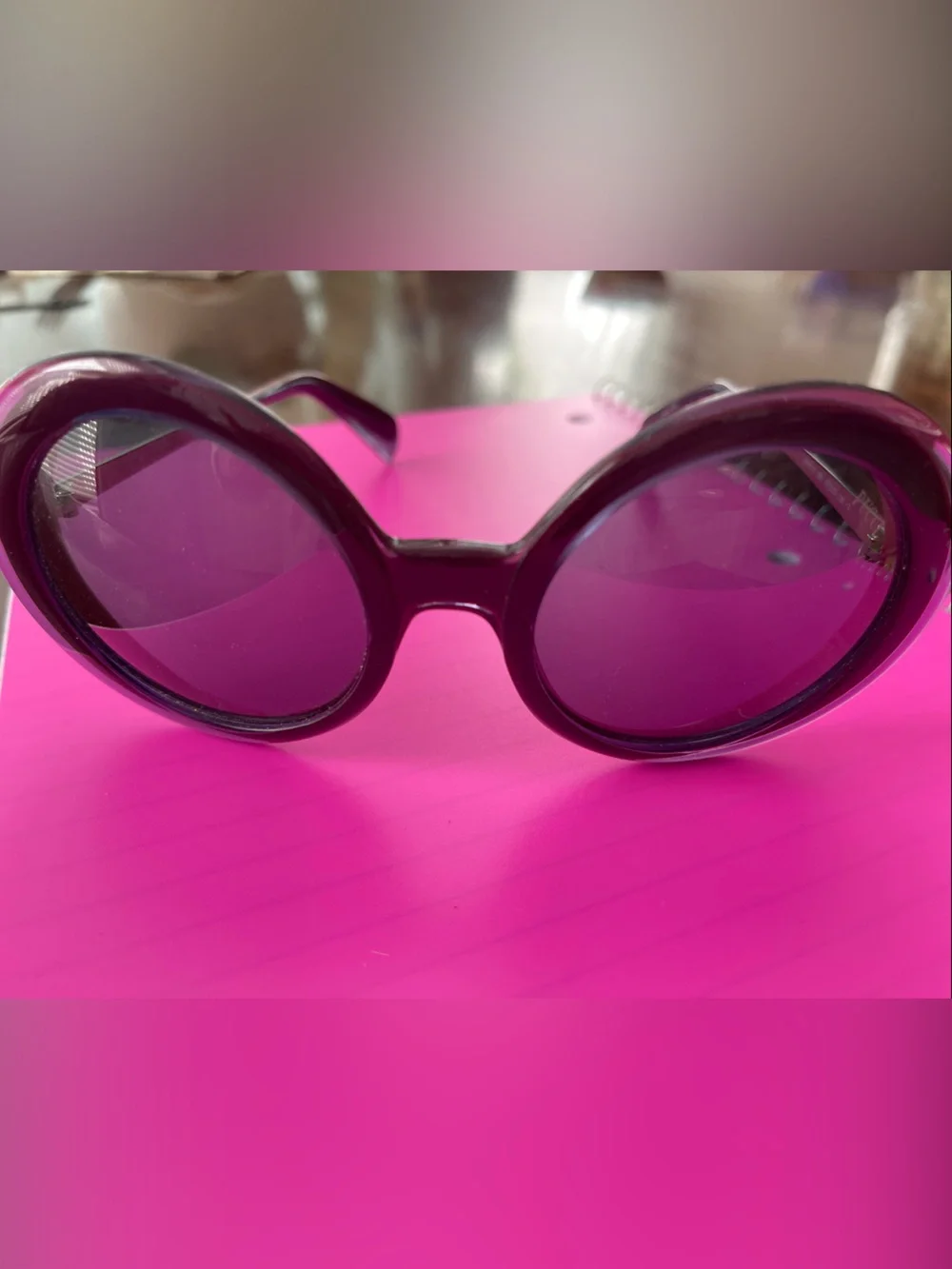 Emilio Pucci Pink Round Sunglasses with Purple Lenses